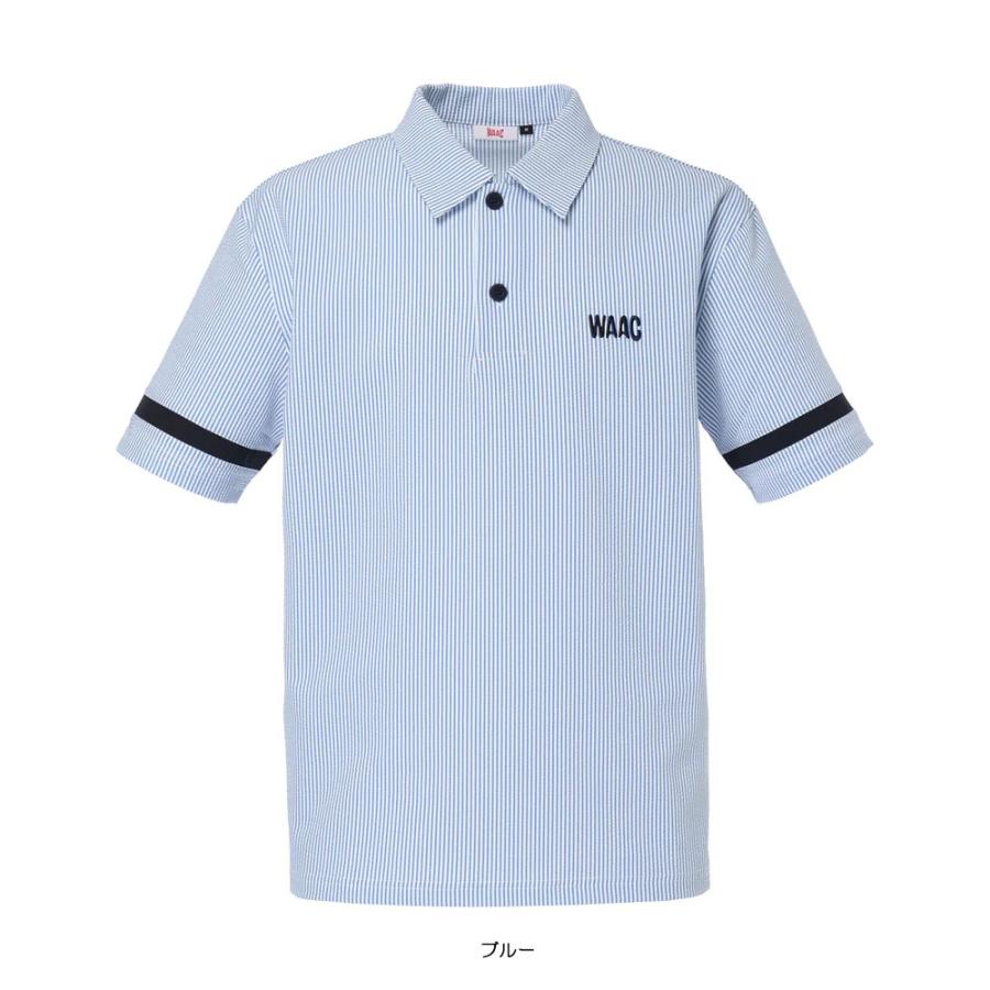 WAAC ワック　ポロシャツ　美品 WAAC ワック WAAC MEN シアサッカー ポロシャツ 072262040 : ゴルフ