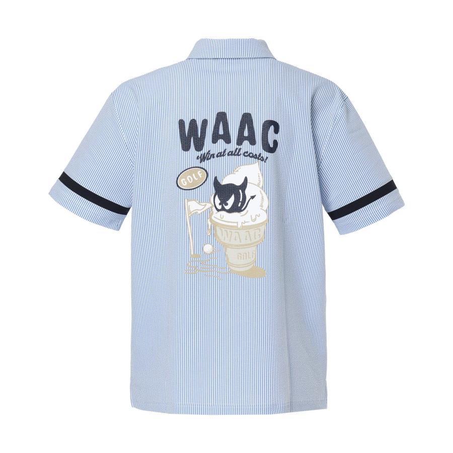 WAAC ワック WAAC MEN シアサッカー ポロシャツ 072262040 : ゴルフ