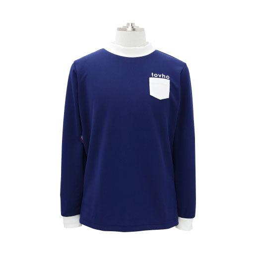 tovho（裏はストライプ）ネイビー 水玉模様 ポロシャツ tovho ネイビー ポロシャツ tovho（裏はストライプ）ネイビー 水玉模様