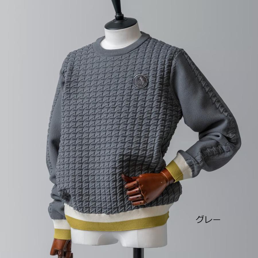 MOCO（モコ） メンズ ゴルフ ウーリーポリエステル 長袖クルーネック