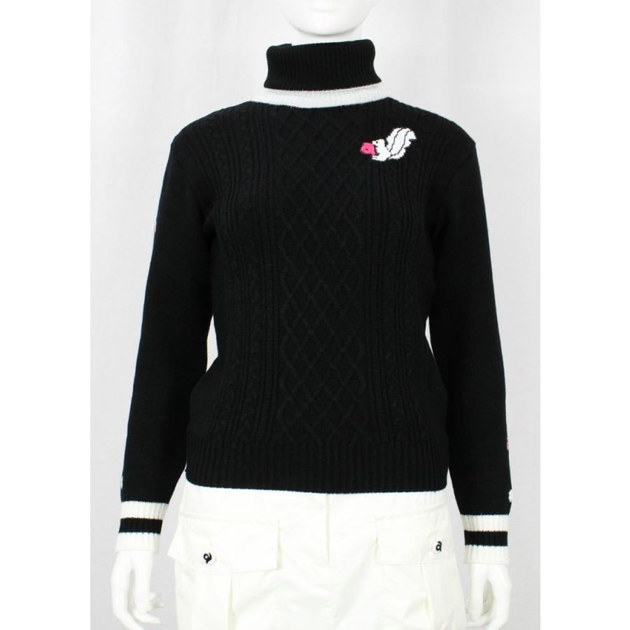 アルチビオ　archivio タートルネックセーター 黒白 アルチビオarchivio タートルネックセーター 黒白