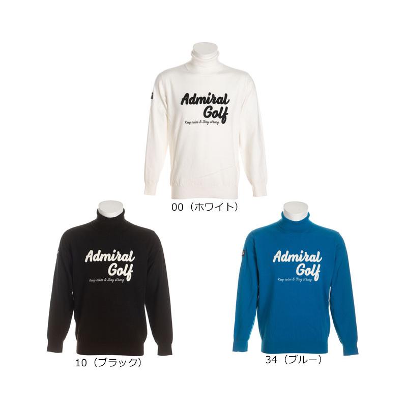 日本製 Adma1a8 タートルネックニット ロゴ 21年秋冬 メンズ ゴルフ Admiral アドミラル メンズウエア