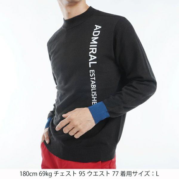 Admiral モックネック ニット セーター ホワイト ネイビー Admiral Golf（アドミラルゴルフ） アドミラル Admiral メンズ ゴルフ