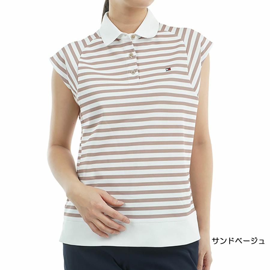 トミーヒルフィガー TOMMY HILFIGER レディース ゴルフ  クレイジーボーダー フレンチスリーブシャツ THLA503 | TOMMY HILFIGER