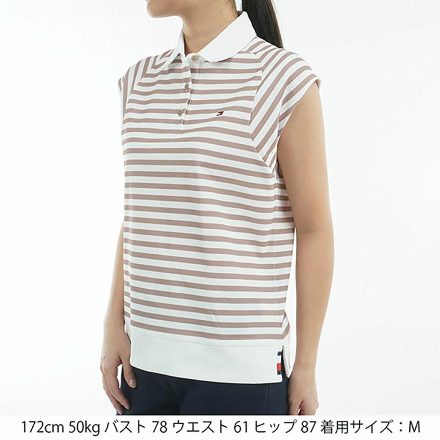 トミーヒルフィガー TOMMY HILFIGER レディース ゴルフ  クレイジーボーダー フレンチスリーブシャツ THLA503 | TOMMY HILFIGER | 01