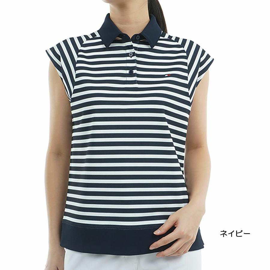 トミーヒルフィガー TOMMY HILFIGER レディース ゴルフ  クレイジーボーダー フレンチスリーブシャツ THLA503 | TOMMY HILFIGER | 03