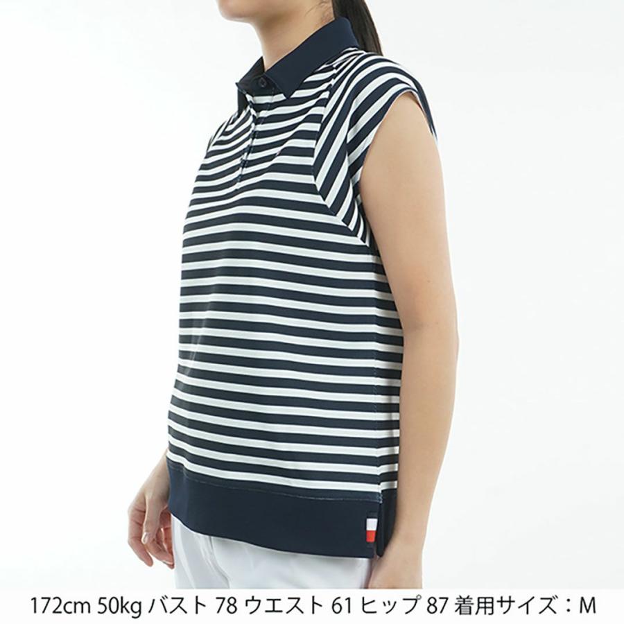 トミーヒルフィガー TOMMY HILFIGER レディース ゴルフ  クレイジーボーダー フレンチスリーブシャツ THLA503 | TOMMY HILFIGER | 04