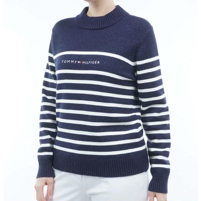 トミーヒルフィガー TOMMY HILFIGER レディース ゴルフ  ラメモール ボトルネックニット THLA680 | TOMMY HILFIGER | 01