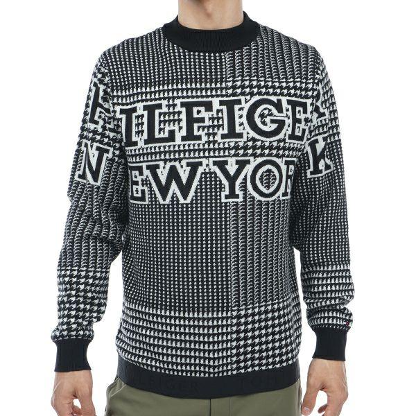トミーヒルフィガー TOMMY HILFIGER メンズ 2023年秋冬 ゴルフ  ハウンドトゥース クルーネックセーター　THMA374 | TOMMY HILFIGER