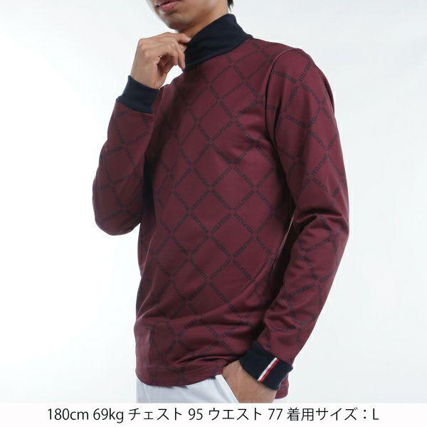 トミーヒルフィガー TOMMY HILFIGER メンズ ゴルフ  ダイヤロゴプリント　長袖ハイネックシャツ　THMA481 | TOMMY HILFIGER | 12