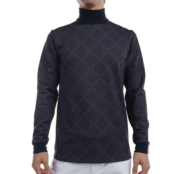トミーヒルフィガー TOMMY HILFIGER メンズ ゴルフ  ダイヤロゴプリント　長袖ハイネックシャツ　THMA481 | TOMMY HILFIGER | 01