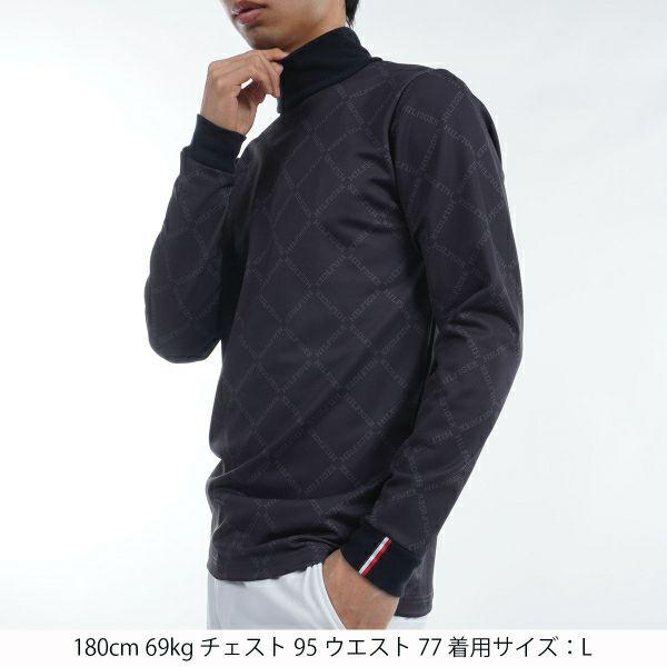トミーヒルフィガー TOMMY HILFIGER メンズ ゴルフ  ダイヤロゴプリント　長袖ハイネックシャツ　THMA481 | TOMMY HILFIGER | 02