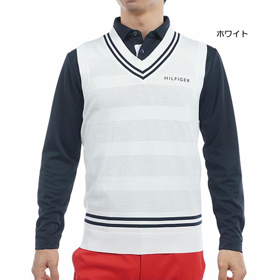 トミーヒルフィガー TOMMY HILFIGER メンズ シャドーストライプ クリケットニットベスト THMA510 | TOMMY HILFIGER