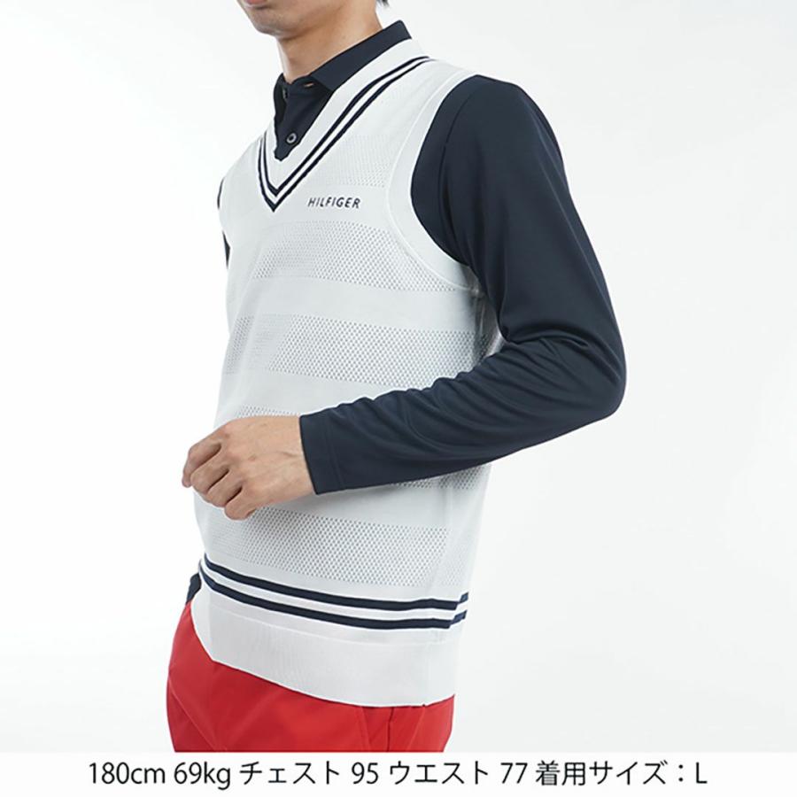 トミーヒルフィガー TOMMY HILFIGER メンズ シャドーストライプ クリケットニットベスト THMA510 | TOMMY HILFIGER | 01