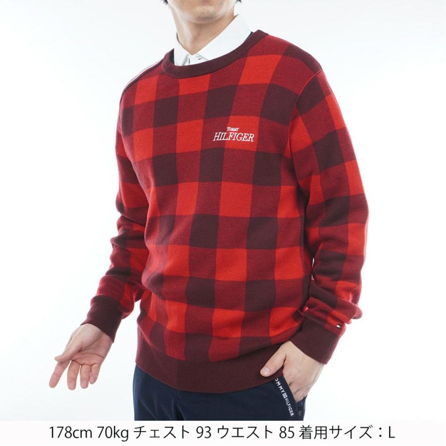 トミーヒルフィガー TOMMY HILFIGER メンズ チェックジャガード クルーネックニット THMA571 | TOMMY HILFIGER | 01