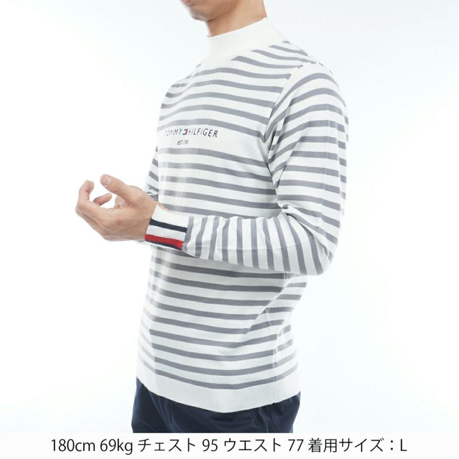 トミーヒルフィガー TOMMY HILFIGER メンズ ボーダー ハイネックニット THMA582 | TOMMY HILFIGER | 01