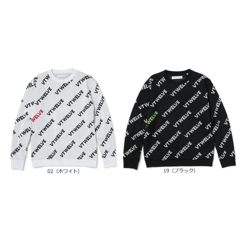 V12 ヴィトゥエルブ メンズ ERROR VET KNIT V12 ヴィトゥエルブ V12 ゴルフ メンズ ERROR VET KNIT 総柄ニット