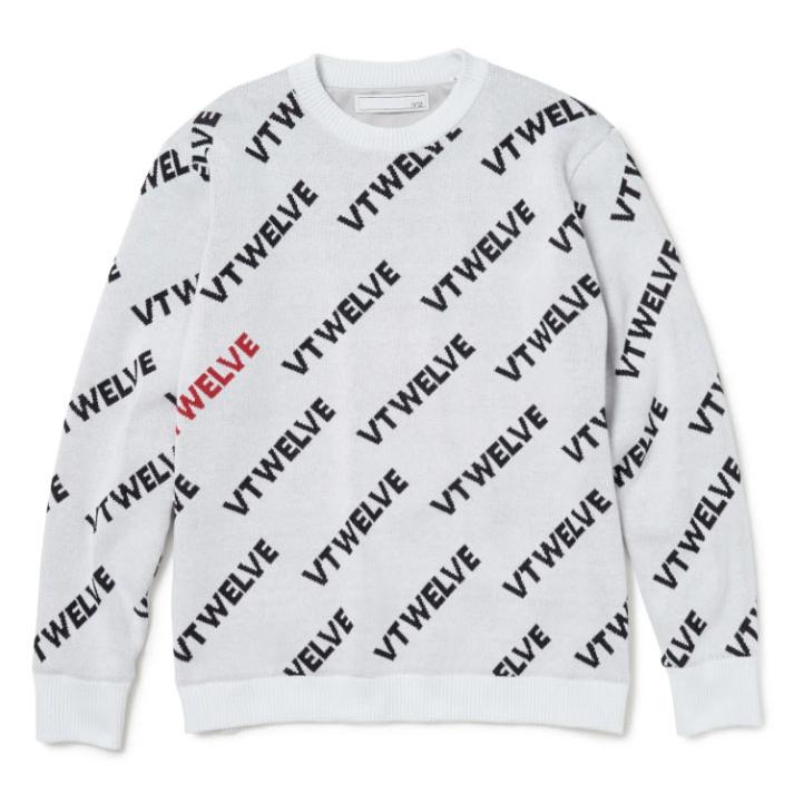 V12 ヴィトゥエルブ V12 ゴルフ メンズ ERROR VET KNIT 総柄ニット