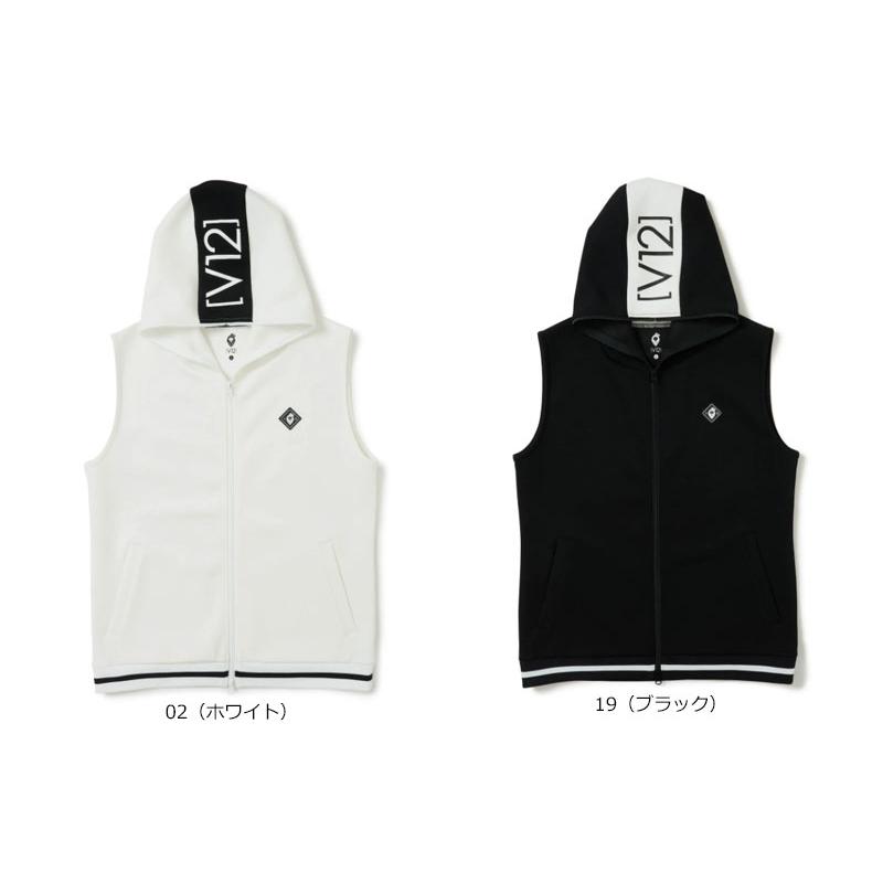 V12 メンズベストパーカー　LINE HOODIE VEST V12 ヴイトゥエルヴ V12 ゴルフ メンズ LINE HOODIE VEST