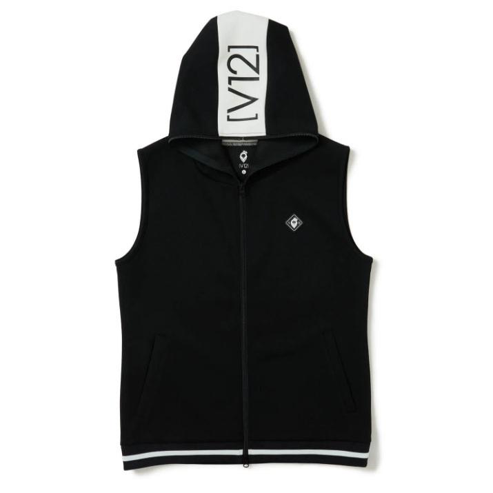 V12 メンズベストパーカー　LINE HOODIE VEST V12 ヴイトゥエルヴ V12 ゴルフ メンズ LINE HOODIE VEST