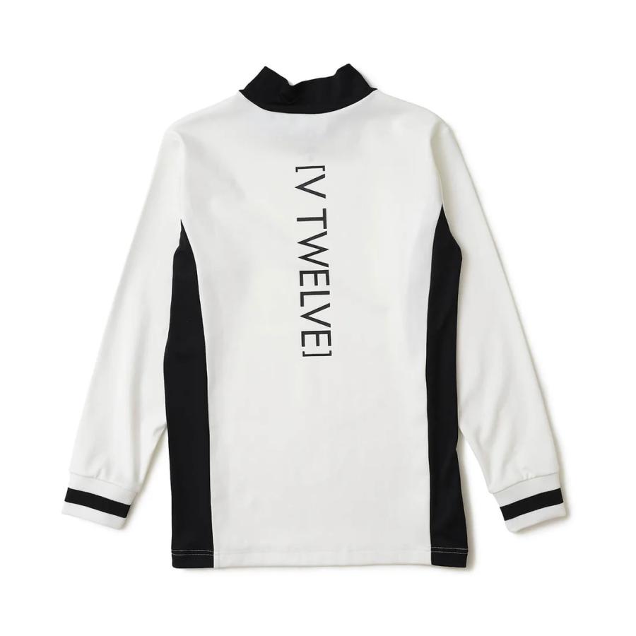 ⛳️V12 ヴイトゥエルヴ⛳️メンズRIB MOCK　長袖モックネック　白　XL V12 クーポン有 ゴルフ メンズ モックネック 長袖 シャツ CRAZY