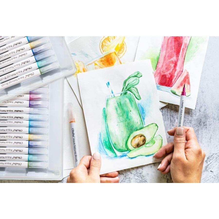 水彩毛筆 カラー筆ペン Ohuhu 36色セット 水ペン1本付き ウォーターカラーパッド12枚付き 水彩筆 水性 水彩画 イラスト 手帳 塗 One S More 通販 Yahoo ショッピング