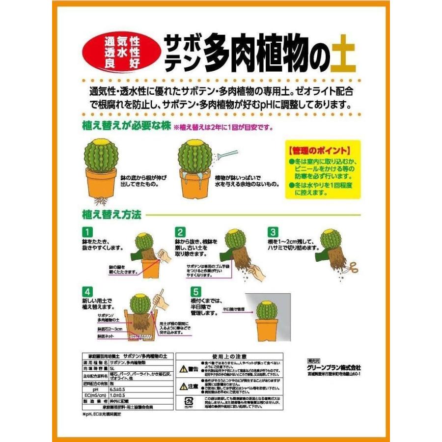 グリーンプラン 培養土 サボテン 多肉植物の土5l One S More 通販 Yahoo ショッピング