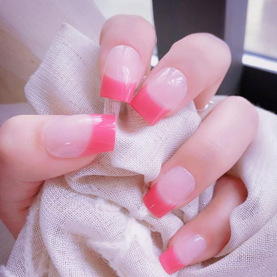 24枚セット ネイルチップ 長い爪用 本物のチップようなネイルチップ フレンチマニキュア ネイルケアツール ネイルジュエリー 付け爪 24枚 One S More 通販 Yahoo ショッピング