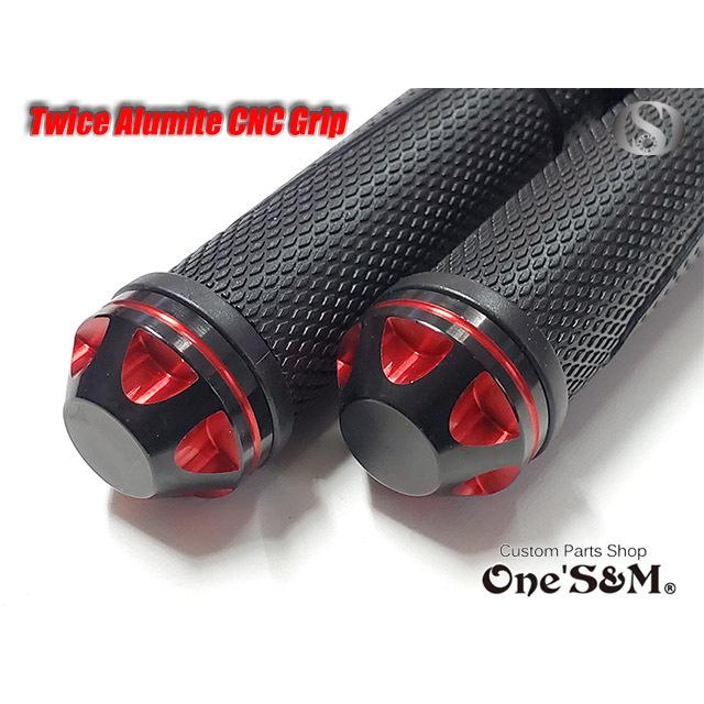 ワンズグリップ アルミ CNC グリップ バーエンド一体型 22.2φ 原付