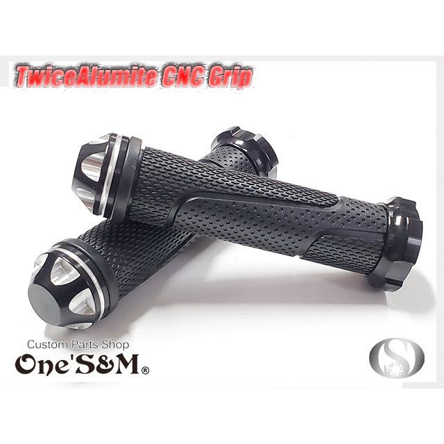 ワンズグリップ アルミ CNC グリップ バーエンド一体型 22.2φ 原付