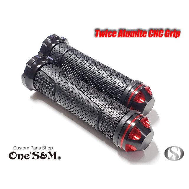 ワンズグリップ アルミ CNC グリップ バーエンド一体型 22.2φ 原付