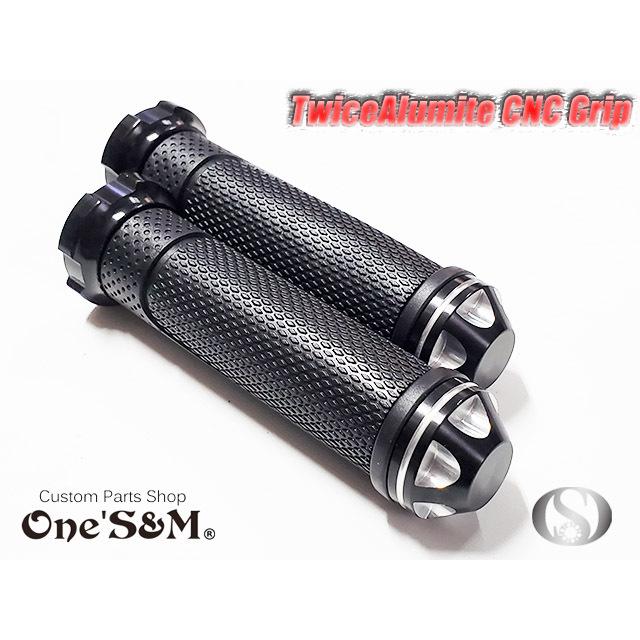ワンズグリップ アルミ CNC グリップ バーエンド一体型 22.2φ 原付