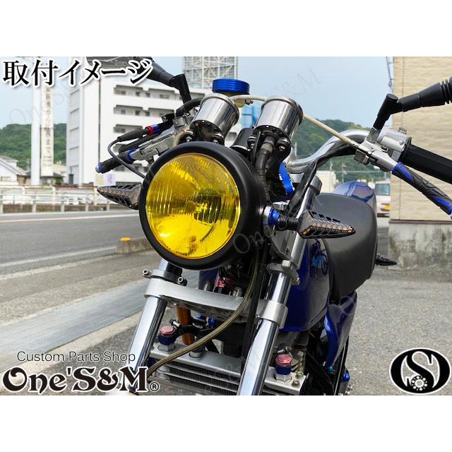 4ミニにオススメ 160π ガラス イエローレンズ マッドブラック 丸型 