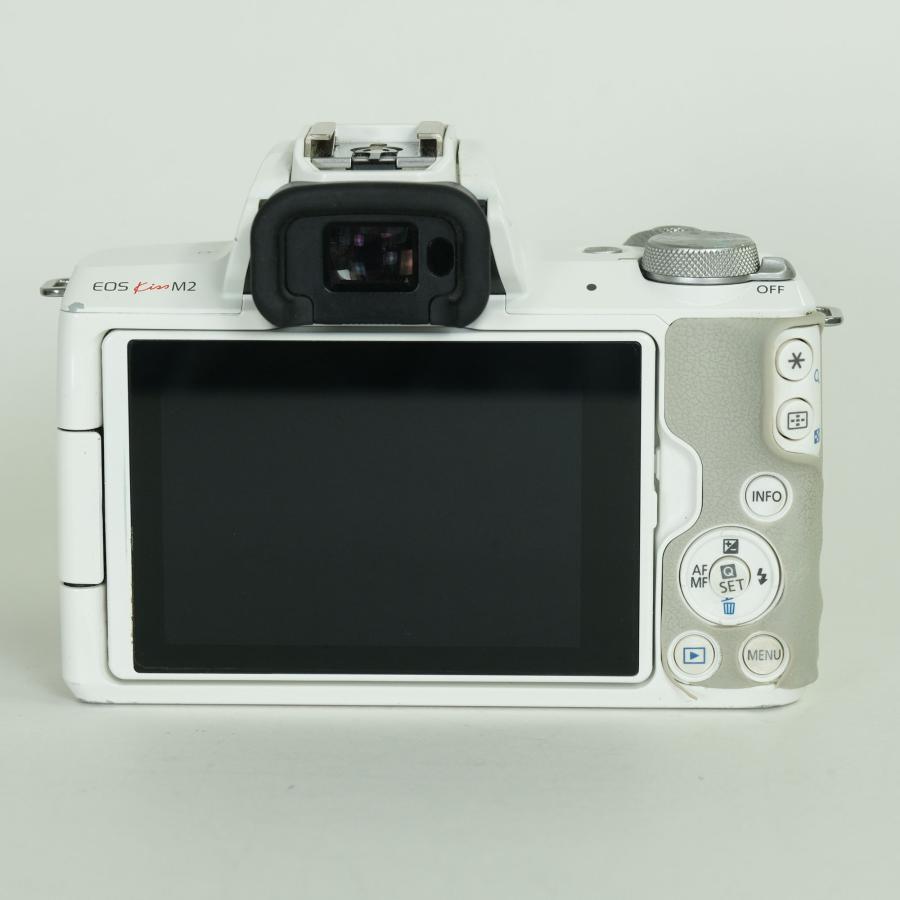 並品 | バッテリー2個付] Canon EOS Kiss M2 [ボディ ホワイト] EF-M