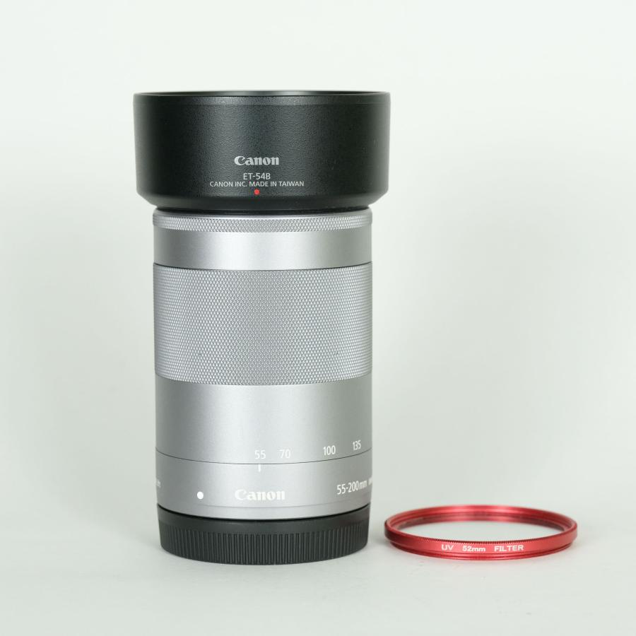❤️極美品✨レンズフィルター付き★キャノン EF-M 55-200mm❤️ 良品 | フィルター付] Canon EF-M55-200mm F4.5-6.3 IS STM シルバー