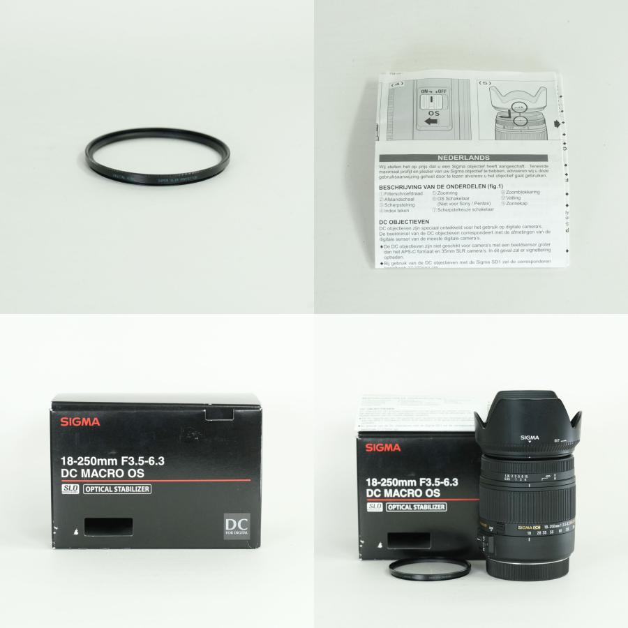 SIGMA 18-250mm canon EF フィルター付き 美品 | フィルター付] SIGMA 18-250mm F3.5-6.3 DC MACRO OS HSM