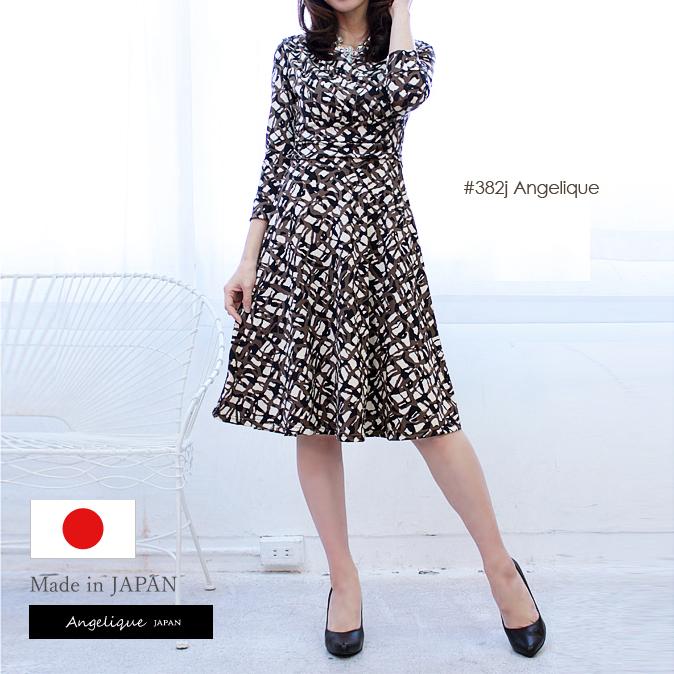 カシュクールワンピース 日本製 花柄 ジャージー 膝丈 30代 40代 50代 ファッション きれいめ オフィス パーティ 3j Kj0106 Onescene 通販 Yahoo ショッピング