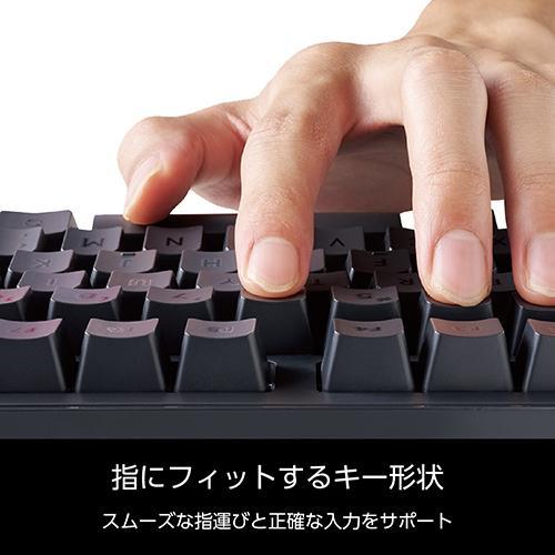 エレコム(ELECOM) TK-MC50UKL-BK ブラック キーボード 有線 着脱式USBケーブル 赤軸 リニア テンキー付き