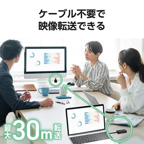 エレコム(ELECOM) DH-CW4K110BK ブラック USB Type-C ワイヤレスHDMI 送受信機セット 1080p/30m転送 無線化 アプリ不要 簡単接続_2