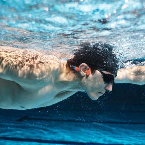 Shokz(AfterShokz)(ショックス(アフターショックス)) OPENSWIM PRO レッド 骨伝導イヤホン Bluetooth 5.4 防水・ MP3 SKZ-EP-000029の画像