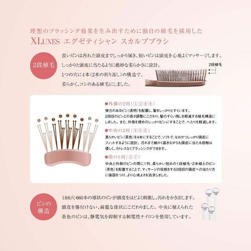 エックスワン(X-one) XLUXES エグゼティシャン スカルプブラシ 2段植毛 頭皮ケア ヘアケア 血行促進_3