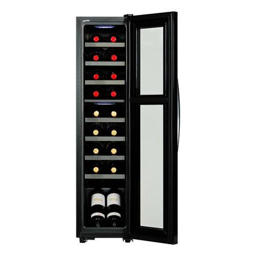 デバイスタイル(deviceSTYLE) DCG-C18S-K ブラック ワインセラー 上下室完全独立制御 2温度帯 コンプレッサー式 18本収納 幅290mmの画像