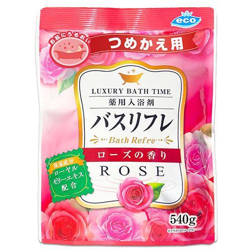 LUXURY BATH TIME バスリフレ 入浴剤 ローズの香り ライオンケミカル バスリフレ薬用入浴剤つめかえ用 ローズの香り 540g