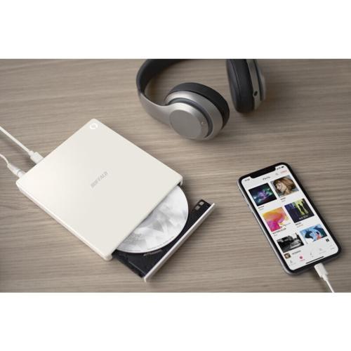 美品　BUFFALO バッファロー ラクレコ　ケーブルモデル　RR-C1-WH バッファロー(BUFFALO) RR-C1-WH ホワイト スマートフォン用CD