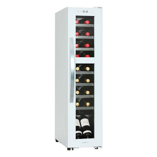 【長期保証付】デバイスタイル(deviceSTYLE) DCG-C18S-W ホワイト ワインセラー 上下室完全独立制御 2温度帯 コンプレッサー式 18本収納 幅290mmの画像