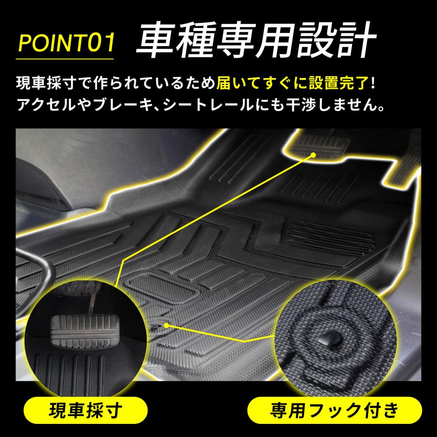 フロアマット デリカ D5 8人乗り 運転席 助手席 後部座席 2列目 3列目 