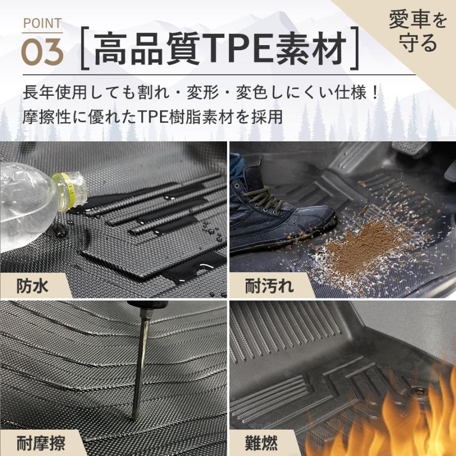車　フロアマットセット　防水 N-BOX JF3 JF4 フロアマット 3D ラバーマット 2列目用 ブラック オール