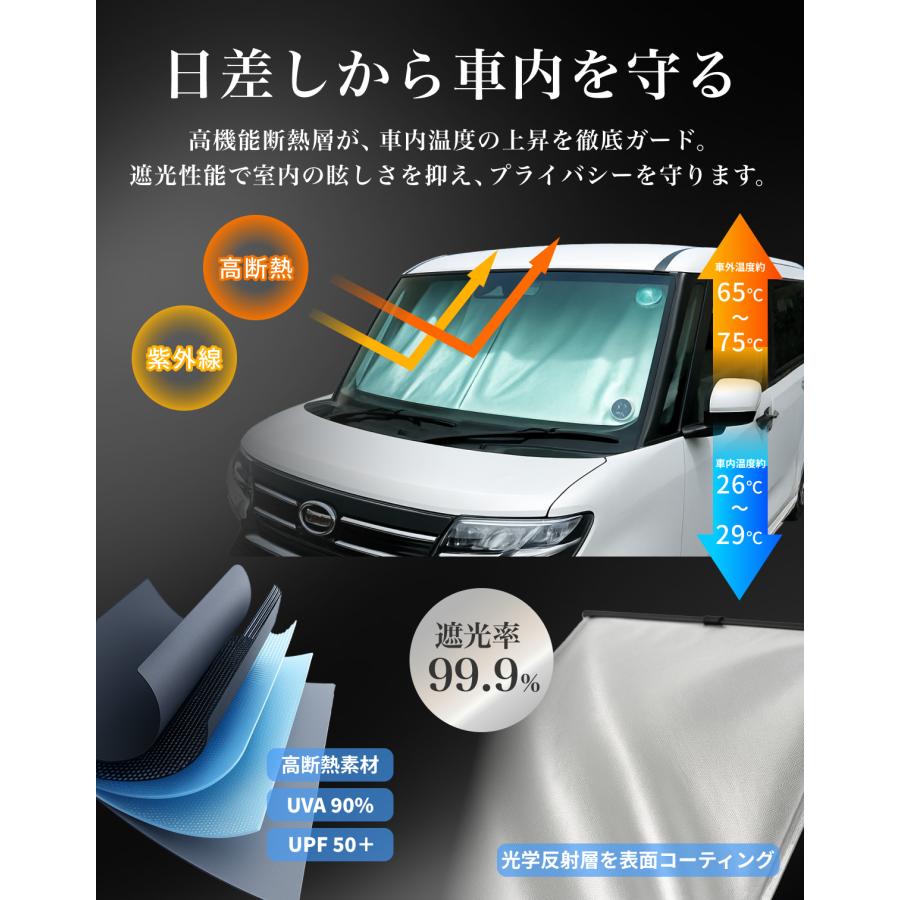サンシェード 2025年最新 伸縮 ロール式 フロント 軽自動車 自動車