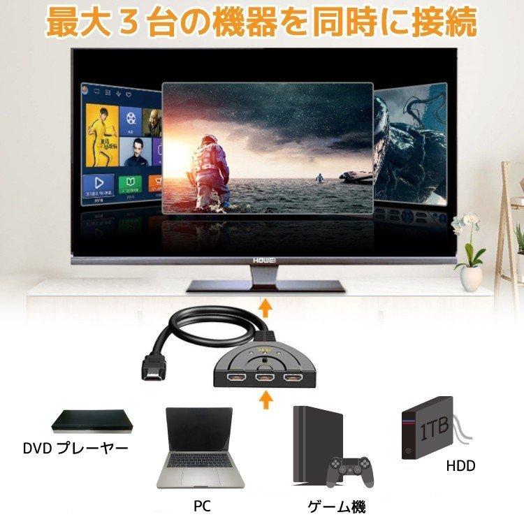 HDMI 切替器  セレクター 切り替え ディスプレイ 複数 3入力  1出力 メス→オス アダプター HDMIスイッチャー｜onesshop｜04