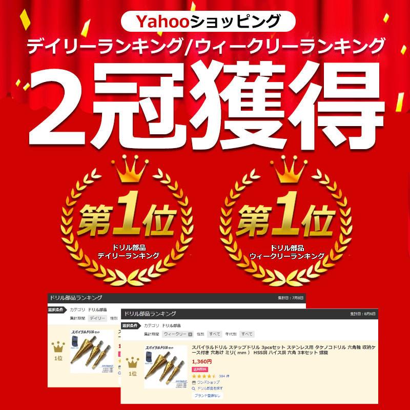 スパイラルドリル ステップドリル 3pcsセット ステンレス用 タケノコドリル 六角軸 収納ケース付き 穴あけ ミリ Mm Hss鋼 ハイス鋼 六角 3本セット 螺旋 ワンズショップ 通販 Paypayモール